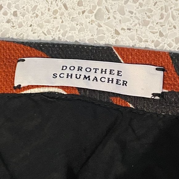 Dorothee Schumacher Black +Orange Wrap Mini Skirt-Cotton-Large - Picture 9 of 16